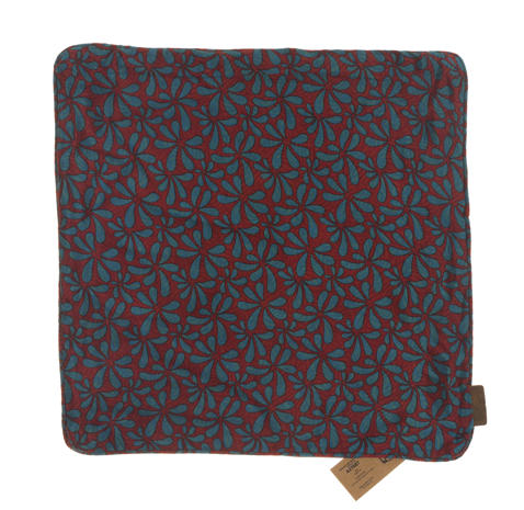 Gul sennepsfarvet Silke pudebetræk 50x50 cm i sari-stil med fint prikmønster i boho og vintage stil.