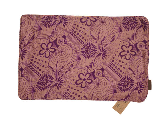 Silke pudebetræk 60x40 cm i dusty rosa og mørkelilla med farverigt boho vintage mønster af blomster og ornamenter i sari pudebetræk stil