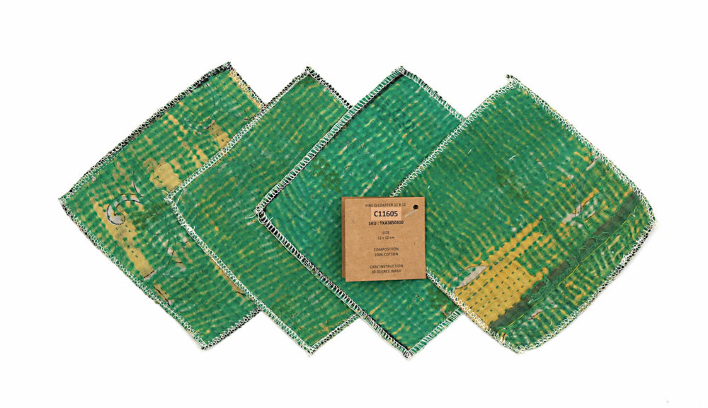 Bordskåner sæt med 4 stk i grøn, 12x14 cm (fine coaster)