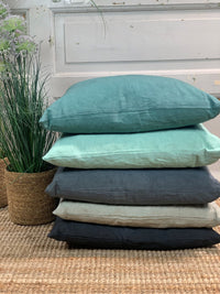 Linen cushion cover - Smoke Blue