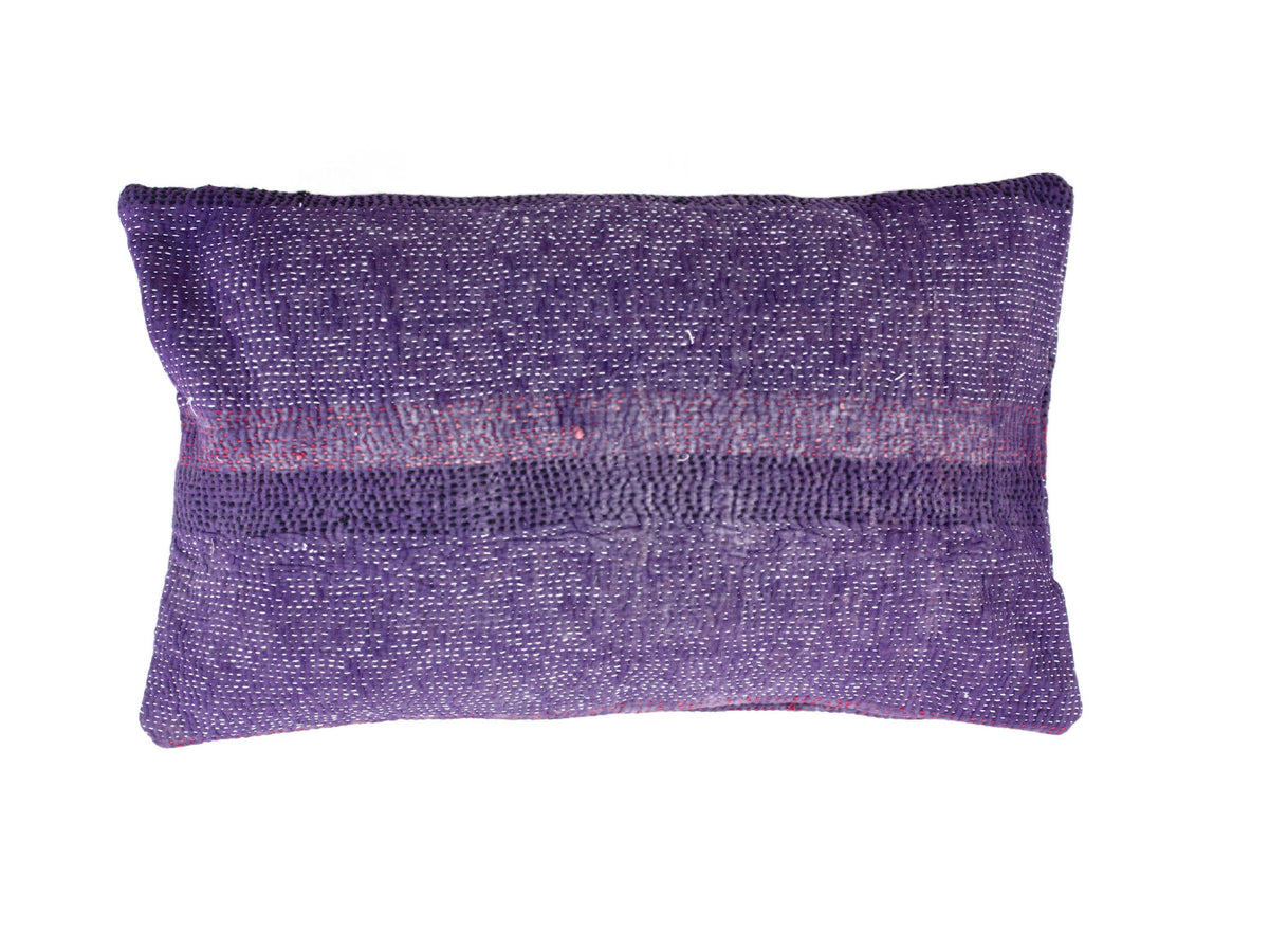 Unique Indian sari pillowcase 30x50 in vintage boho patchwork with colorful geometric patterns in dusty blue/gray, cream and reddish brown shades (sari pillows, sari pillowcase, upcycled pillow)