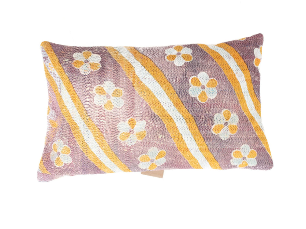 Sari pudebetræk 30x50 cm i patchwork boheme/vintage look med mintgrønne og turkise farver, hvidt mønster og tekstureret net/tern-paneler (unik sari pude)