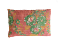 Sari pillowcase 60x40 in white and light purple with discreet ethnic patterns and colored stripes, unique Indian pillow in boho/vintage style, sari pillows/upcycled Indian pillowcase