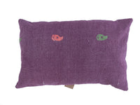 Sari pillowcase 60x40 with Indian vintage boho pattern in light purple, blue and cream colors - unique sari pillow in colorful upcycled textiles