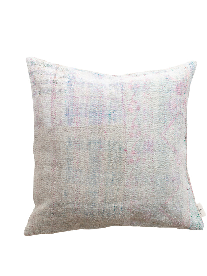 Sari Cushion Cover 50x50 – White Cream & Pink